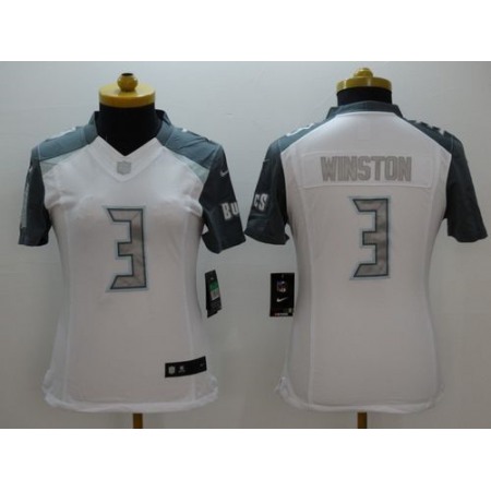Nike Buccaneers #3 Jameis Winston White Women's Stitched NFL Limited Platinum Jersey