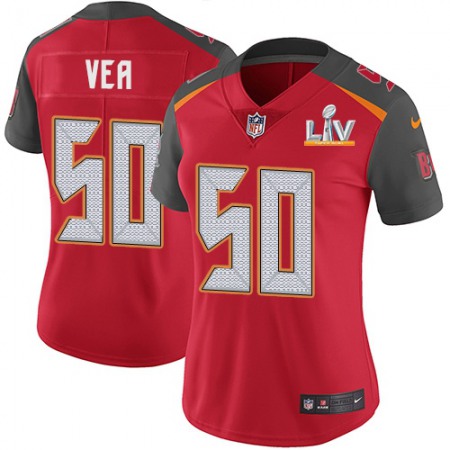 Nike Buccaneers #50 Vita Vea Red Team Color Women's Super Bowl LV Bound Stitched NFL Vapor Untouchable Limited Jersey