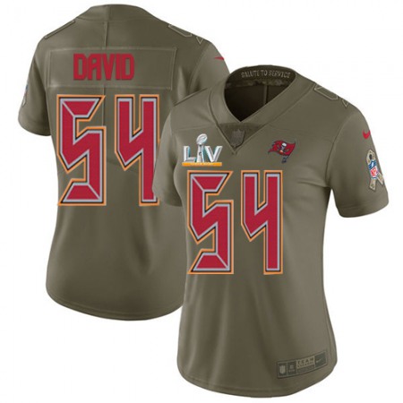 Nike Buccaneers #54 Lavonte David Olive Women's Super Bowl LV Bound Stitched NFL Limited 2017 Salute To Service Jersey