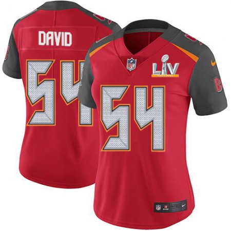Nike Buccaneers #54 Lavonte David Red Team Color Women's Super Bowl LV Bound Stitched NFL Vapor Untouchable Limited Jersey