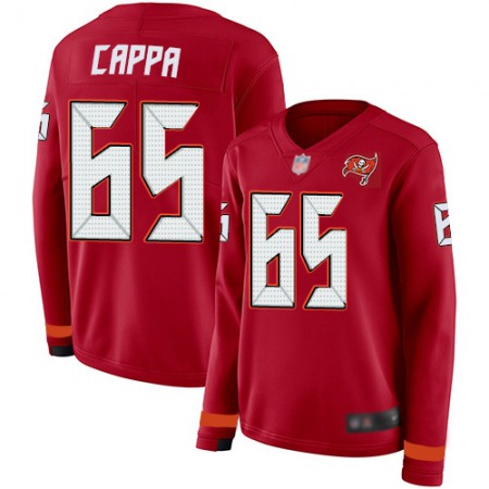 Nike Buccaneers #65 Alex Cappa Red Team Color Women's Stitched NFL Limited Therma Long Sleeve Jersey