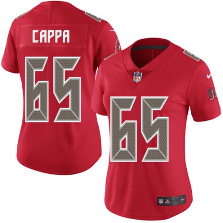 Nike Buccaneers #65 Alex Cappa Red Women's Stitched NFL Limited Rush Jersey