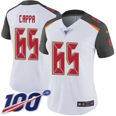 Nike Buccaneers #65 Alex Cappa White Women's Stitched NFL 100th Season Vapor Untouchable Limited Jersey