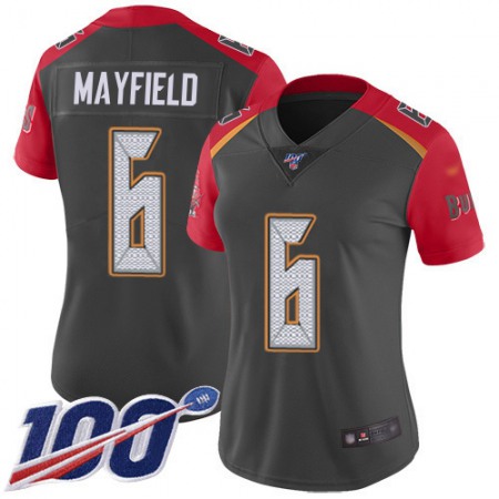 Nike Buccaneers #6 Baker Mayfield Gray Women's Stitched NFL Limited Inverted Legend 100th Season Jersey