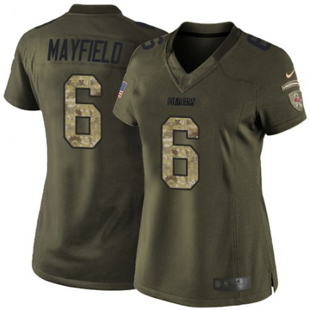 Nike Buccaneers #6 Baker Mayfield Green Women's Stitched NFL Limited 2015 Salute To Service Jersey