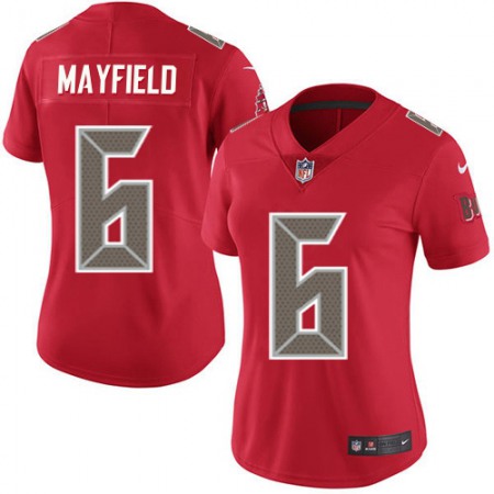 Nike Buccaneers #6 Baker Mayfield Red Women's Stitched NFL Limited Rush Jersey