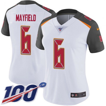 Nike Buccaneers #6 Baker Mayfield White Women's Stitched NFL 100th Season Vapor Untouchable Limited Jersey