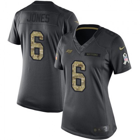 Nike Buccaneers #6 Julio Jones Black Women's Stitched NFL Limited 2016 Salute to Service Jersey