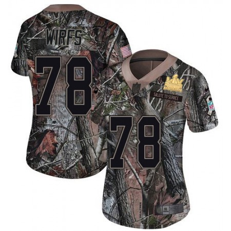 Nike Buccaneers #78 Tristan Wirfs Camo Women's Super Bowl LV Champions Patch Stitched NFL Limited Rush Realtree Jersey