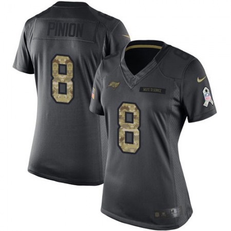 Nike Buccaneers #8 Bradley Pinion Black Women's Stitched NFL Limited 2016 Salute to Service Jersey
