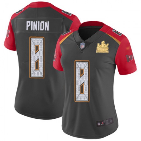 Nike Buccaneers #8 Bradley Pinion Gray Women's Super Bowl LV Champions Patch Stitched NFL Limited Inverted Legend Jersey