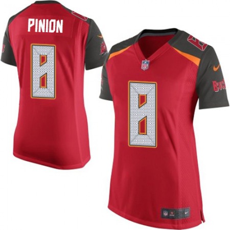 Nike Buccaneers #8 Bradley Pinion Red Team Color Women's Stitched NFL New Elite Jersey