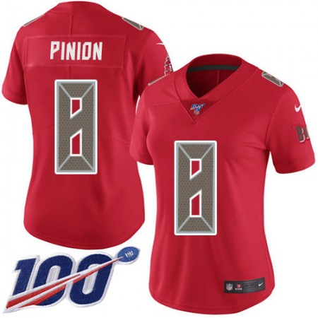 Nike Buccaneers #8 Bradley Pinion Red Women's Stitched NFL Limited Rush 100th Season Jersey