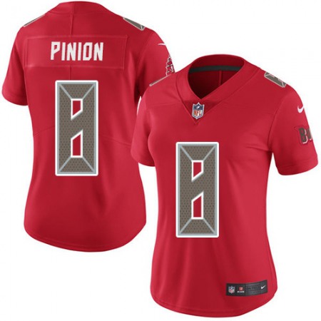 Nike Buccaneers #8 Bradley Pinion Red Women's Stitched NFL Limited Rush Jersey