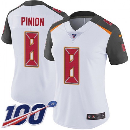 Nike Buccaneers #8 Bradley Pinion White Women's Stitched NFL 100th Season Vapor Untouchable Limited Jersey