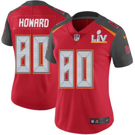 Nike Buccaneers #80 O. J. Howard Red Team Color Women's Super Bowl LV Bound Stitched NFL Vapor Untouchable Limited Jersey