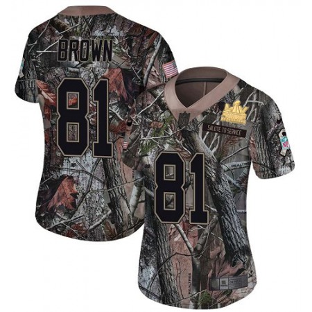 Nike Buccaneers #81 Antonio Brown Camo Women's Super Bowl LV Champions Patch Stitched NFL Limited Rush Realtree Jersey