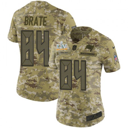 Nike Buccaneers #84 Cameron Brate Camo Women's Super Bowl LV Bound Stitched NFL Limited 2018 Salute To Service Jersey