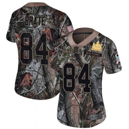 Nike Buccaneers #84 Cameron Brate Camo Women's Super Bowl LV Champions Patch Stitched NFL Limited Rush Realtree Jersey