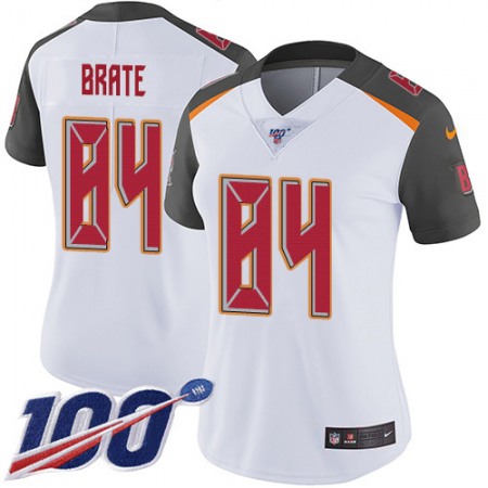 Nike Buccaneers #84 Cameron Brate White Women's Stitched NFL 100th Season Vapor Untouchable Limited Jersey