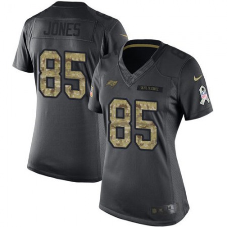 Nike Buccaneers #85 Julio Jones Black Women's Stitched NFL Limited 2016 Salute to Service Jersey