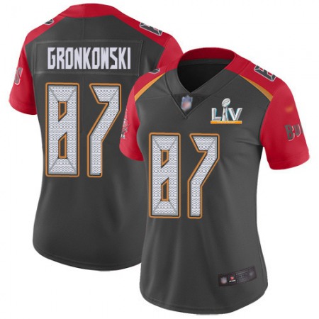Nike Buccaneers #87 Rob Gronkowski Gray Women's Super Bowl LV Bound Stitched NFL Limited Inverted Legend Jersey