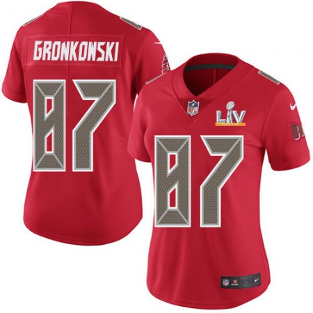 Nike Buccaneers #87 Rob Gronkowski Red Women's Super Bowl LV Bound Stitched NFL Limited Rush Jersey