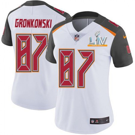 Nike Buccaneers #87 Rob Gronkowski White Women's Super Bowl LV Bound Stitched NFL Vapor Untouchable Limited Jersey
