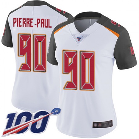 Nike Buccaneers #90 Jason Pierre-Paul White Women's Stitched NFL 100th Season Vapor Limited Jersey