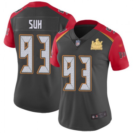 Nike Buccaneers #93 Ndamukong Suh Gray Women's Super Bowl LV Champions Patch Stitched NFL Limited Inverted Legend Jersey