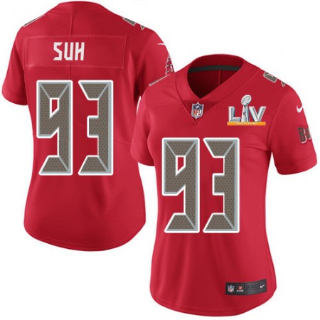 Nike Buccaneers #93 Ndamukong Suh Red Women's Super Bowl LV Bound Stitched NFL Limited Rush Jersey