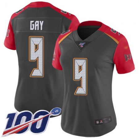 Nike Buccaneers #9 Matt Gay Gray Women's Stitched NFL Limited Inverted Legend 100th Season Jersey