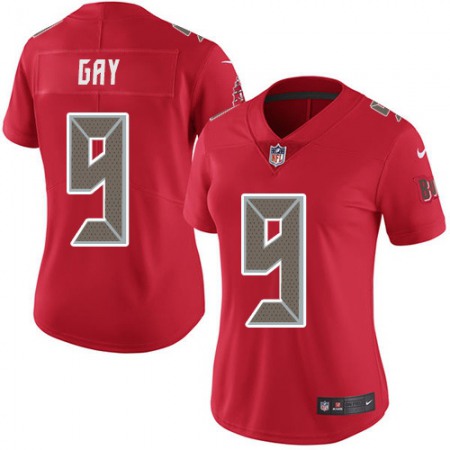 Nike Buccaneers #9 Matt Gay Red Women's Stitched NFL Limited Rush Jersey