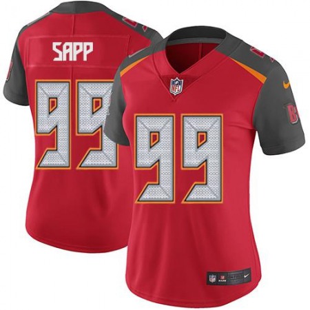 Nike Buccaneers #99 Warren Sapp Red Team Color Women's Stitched NFL Vapor Untouchable Limited Jersey