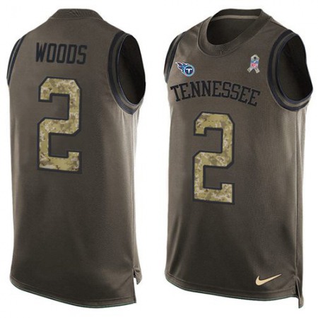 Nike Titans #2 Robert Woods Green Men's Stitched NFL Limited Salute To Service Tank Top Jersey