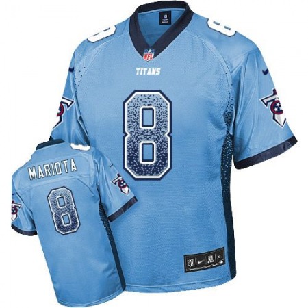 Nike Titans #8 Marcus Mariota Light Blue Alternate Men's Stitched NFL Elite Drift Fashion Jersey