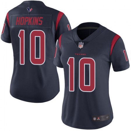 Nike Texans #10 DeAndre Hopkins Navy Blue Women's Stitched NFL Limited Rush Jersey