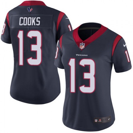 Nike Texans #13 Brandin Cooks Navy Blue Team Color Women's Stitched NFL Vapor Untouchable Limited Jersey