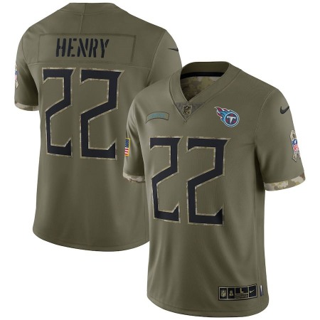 Tennessee Titans #22 Derrick Henry Nike Men's 2022 Salute To Service Limited Jersey - Olive