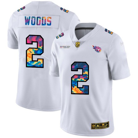 Tennessee Titans #2 Robert Woods Men's White Nike Multi-Color 2020 NFL Crucial Catch Limited NFL Jersey