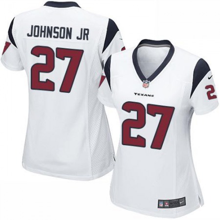 Nike Texans #27 Duke Johnson Jr White Women's Stitched NFL Elite Jersey