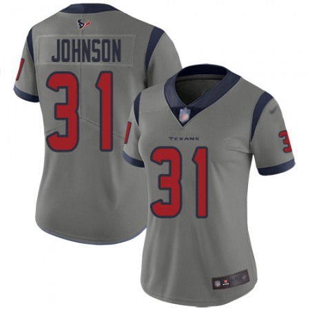 Nike Texans #31 David Johnson Gray Women's Stitched NFL Limited Inverted Legend Jersey