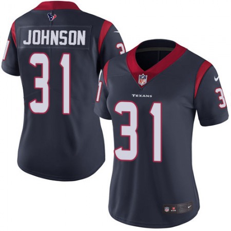 Nike Texans #31 David Johnson Navy Blue Team Color Women's Stitched NFL Vapor Untouchable Limited Jersey