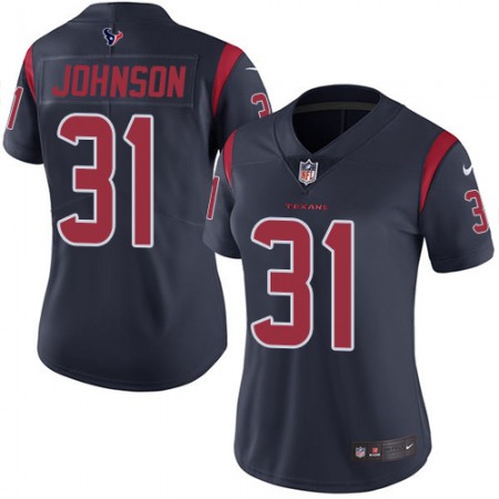 Nike Texans #31 David Johnson Navy Blue Women's Stitched NFL Limited Rush Jersey