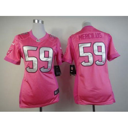 Nike Texans #59 Whitney Mercilus Pink Women's Be Luv'd Stitched NFL Elite Jersey