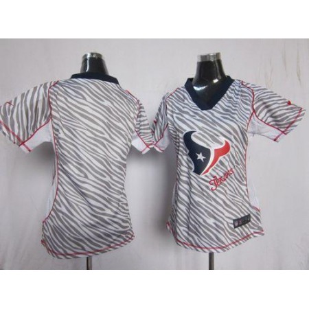 Nike Texans Blank Zebra Women's Stitched NFL Elite Jersey