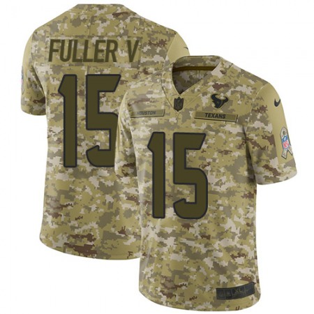 Nike Texans #15 Will Fuller V Camo Youth Stitched NFL Limited 2018 Salute to Service Jersey