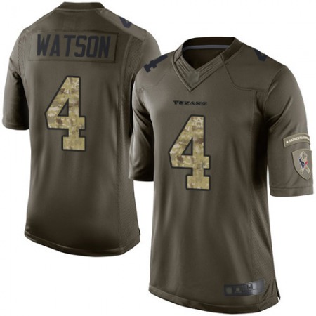 Nike Texans #4 Deshaun Watson Green Youth Stitched NFL Limited 2015 Salute to Service Jersey