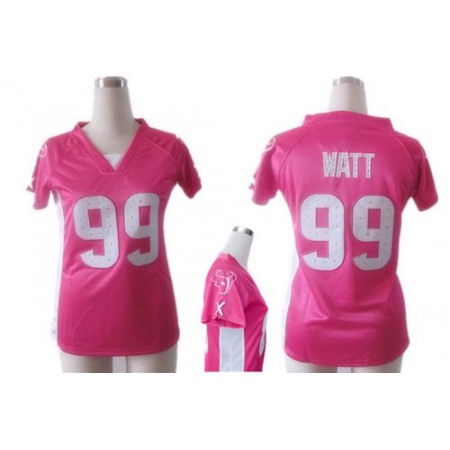 Nike Texans #99 J.J. Watt Pink Draft Him Name & Number Top Women's Stitched NFL Elite Jersey