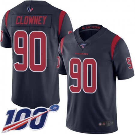 Nike Texans #90 Jadeveon Clowney Navy Blue Youth Stitched NFL Limited Rush 100th Season Jersey
